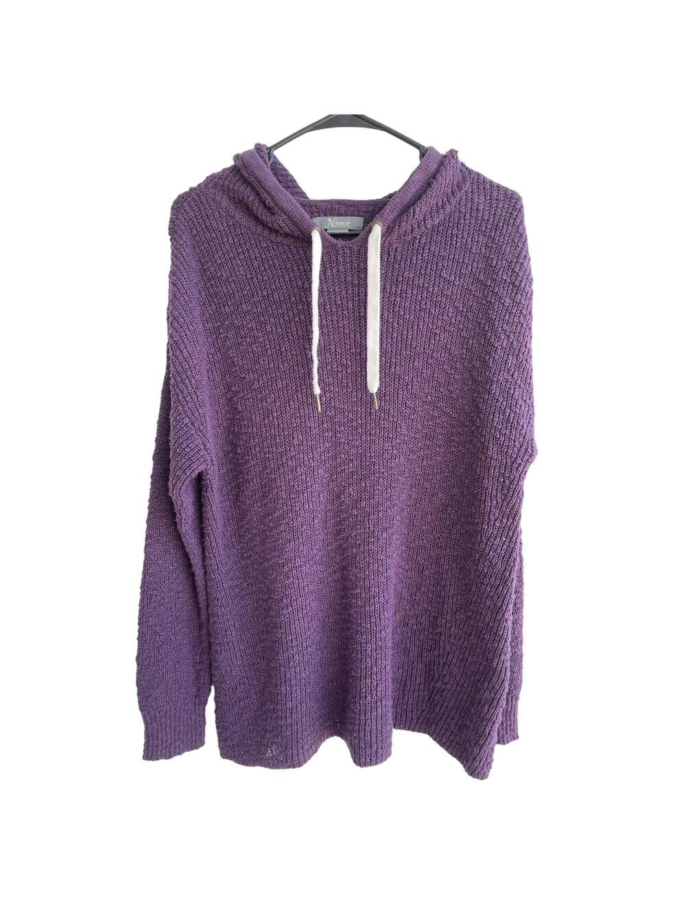 Natural Reflections XL woman's purple hooded sweater